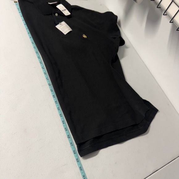 Brooks Brothers 346 Mens Black Pique Cotton Polo Shirt Original Fit Medium NEW - Picture 3 of 10